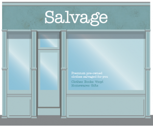 artists impression of Salvage retail brand store front