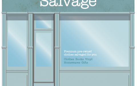 Salvage retail brand store front artists impression of Salvage retail brand store front